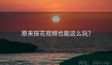 原来探花视频也能这么玩？